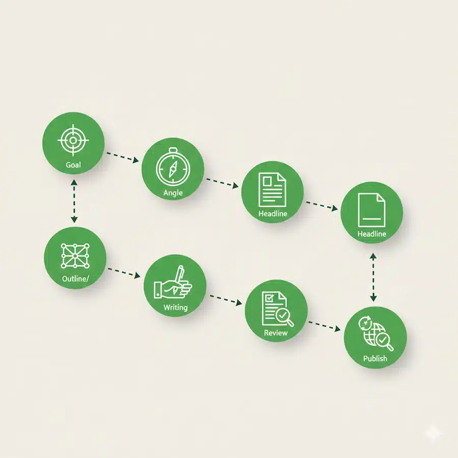 كتابة المحتوى الإبداعي: دليل عملي + خطوات + قوالب وأمثلة مخطط خطوات كتابة محتوى إبداعي من الفكرة إلى النشر