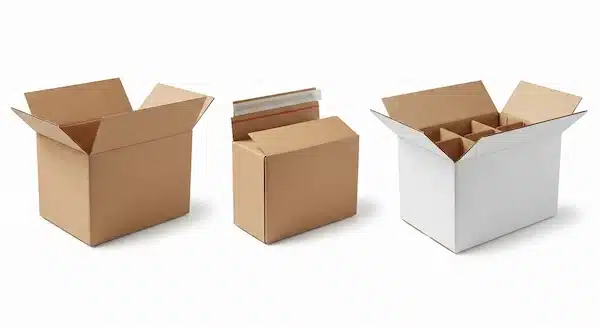 كراتين للمتاجر الالكترونية: دليل اختيار المقاسات والتغليف وتقليل التلف أنواع كراتين للمتاجر الالكترونية: كرتون مضلع وإغلاق لاصق وصندوق بفواصل داخلية