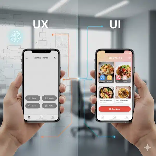 تصميم تطبيقات الجوال: دليل عملي لواجهة سهلة وتجربة مستخدم قوية الفرق بين UX وUI في تطبيقات الجوال