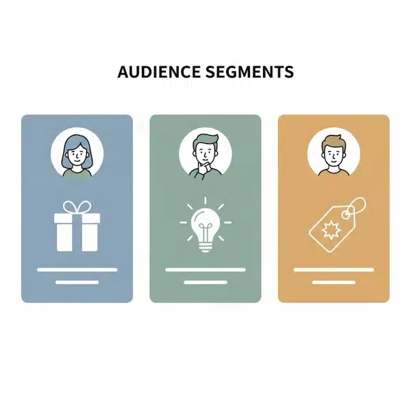 التسويق لمتجر الكتروني: خطة شاملة لزيادة المبيعات في السعودية رسم يوضح تقسيم جمهور المتجر الإلكتروني إلى شرائح حسب الدافع الشرائي.