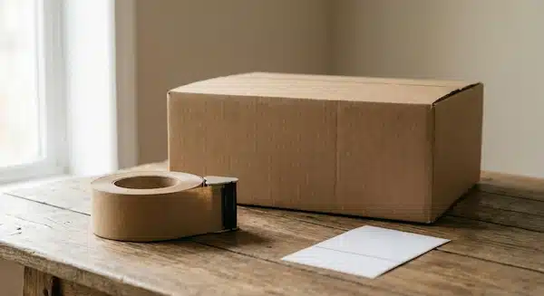 كراتين للمتاجر الالكترونية: دليل اختيار المقاسات والتغليف وتقليل التلف كراتين للمتاجر الالكترونية جاهزة للتغليف والشحن مع شريط تغليف وملصق