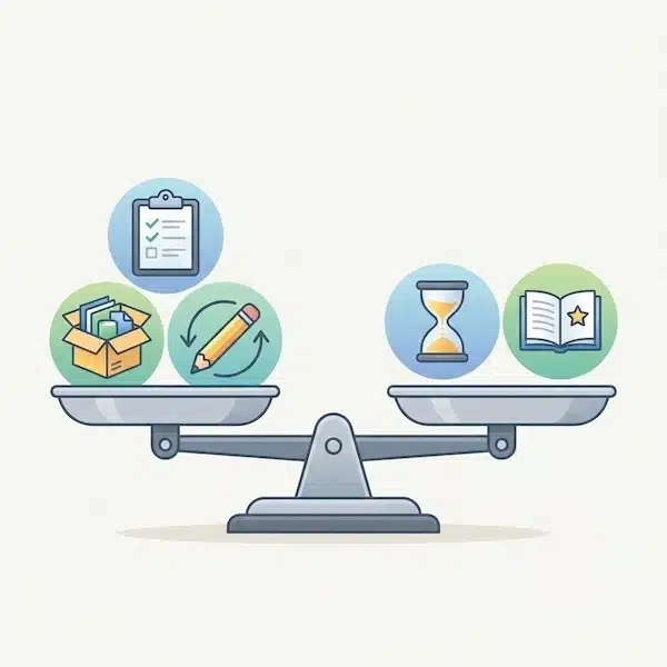 بالخطوات تعرف على تصميم هوية بصرية وتجارية رسم يوضح أن تكلفة تصميم الهوية تتأثر بالنطاق والمخرجات والخبرة والوقت.