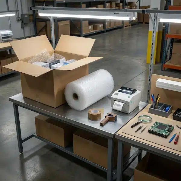 تعرف على شركة تخزين للمتاجر الالكترونية محطة تغليف وفحص مرتجعات داخل شركة تخزين للمتاجر الالكترونية