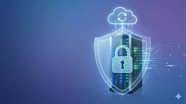 أفضل شركة استضافة مواقع في السعودية: دليل اختيار سريع خادم مع درع وقفل ورمز النسخ الاحتياطي لتوضيح أمان الاستضافة