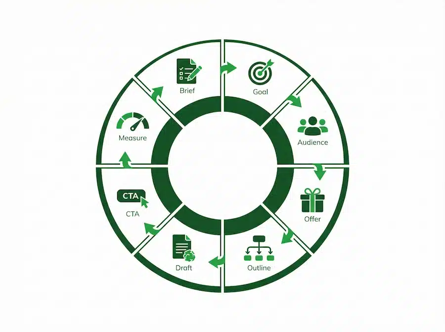 كتابة محتوى تسويقي ناجح: خطوات عملية + قوالب جاهزة للتطبيق خطوات كتابة محتوى تسويقي من الـBrief إلى القياس والتحسين