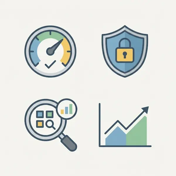 تصميم متجر إلكتروني احترافي: دليل عملي من الفكرة للإطلاق عناصر السرعة وSEO والأمان في تصميم متجر إلكتروني لتحسين الأداء والثقة