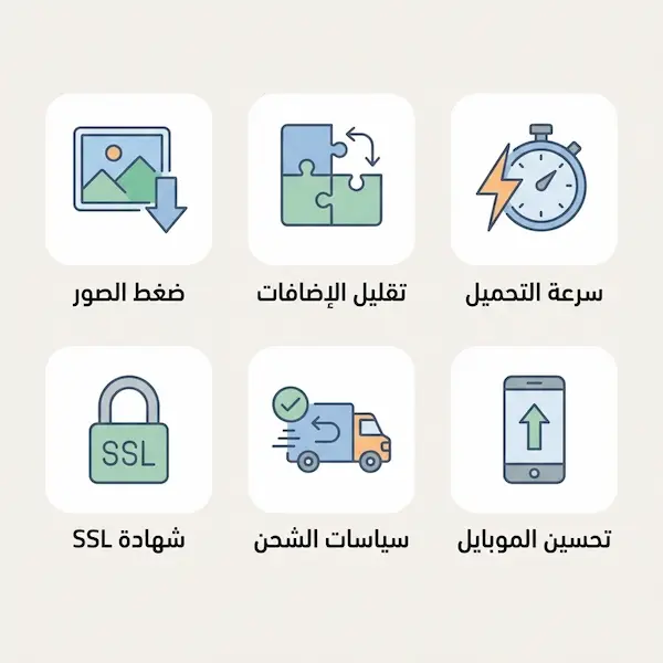 تصميم متجر الكتروني احترافي: دليل عملي لواجهة تبيع وتُقنع عناصر السرعة والثقة ضمن تصميم متجر الكتروني احترافي