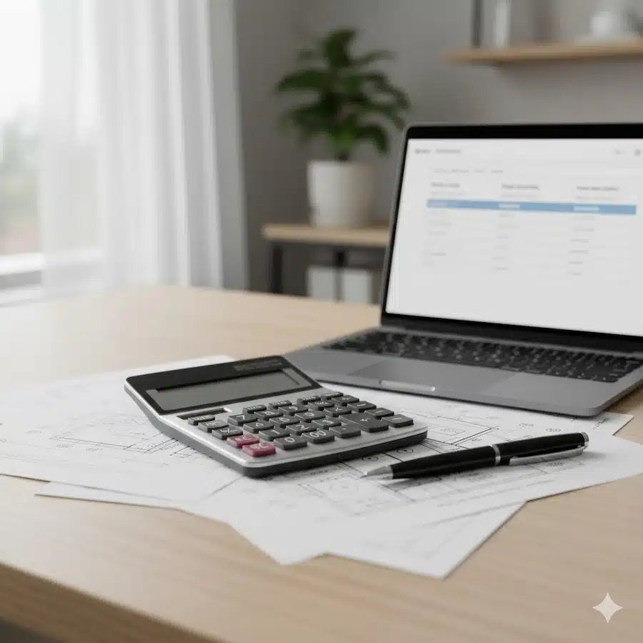 استضافة التجارة الإلكترونية: 9 معايير + شجرة قرار لاختيار الأنسب لمتجرك مقارنة عروض على أوراق وفواتير مع آلة حاسبة على مكتب