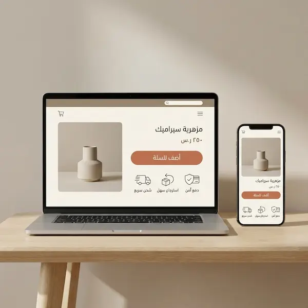 تصميم متاجر الكترونية زد: دليل عملي لواجهة تبيع وتبني ثقة تصميم متاجر الكترونية زد بواجهة متجاوبة على الجوال والكمبيوتر