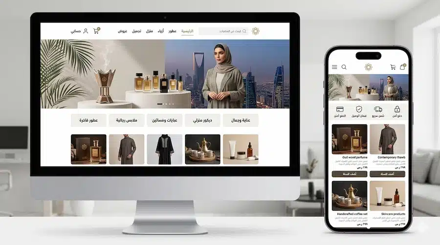 تصميم متجر زد في السعودية: إطار قرار عملي + خطوات تخصيص الثيم حتى النشر تصميم متجر زد في السعودية | صورة رئيسية احترافية