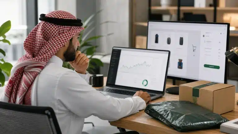 مشهد واقعي مرتبط بموضوع SEO والتحويل في المتجر: كيف لا تكسب زيارات تخسر الطلبات؟ من نسر المتاجر