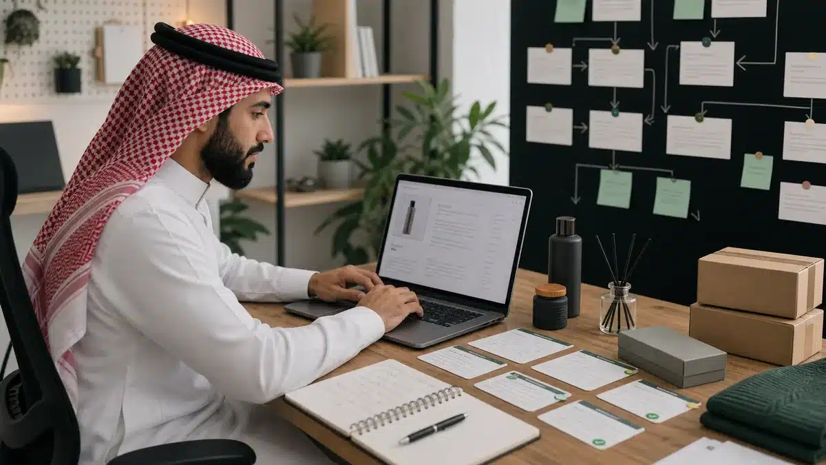 الصورة الداخلية لمقال برومبتات SEO لفريق المتجر: تحسين العناوين والوصف دون حشو من نسر المتاجر