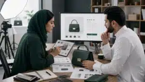 مشهد واقعي مرتبط بموضوع قالب صفحة منتج جاهز للسيو: العناصر التي يجب أن يراها العميل وGoogle من نسر المتاجر