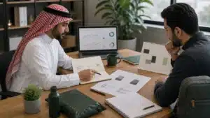 مشهد واقعي مرتبط بموضوع SEO والإعلانات للمتاجر: متى تستخدم كل قناة وكيف تقيس؟ من نسر المتاجر
