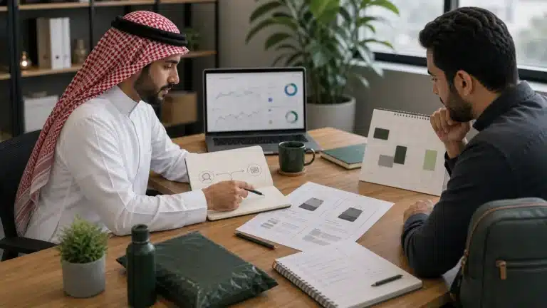مشهد واقعي مرتبط بموضوع SEO والإعلانات للمتاجر: متى تستخدم كل قناة وكيف تقيس؟ من نسر المتاجر