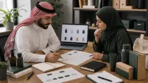 مشهد واقعي مرتبط بموضوع Brief مقال SEO لمتجر إلكتروني: كيف تمنع المقال من مزاحمة صفحات المال؟ من نسر المتاجر