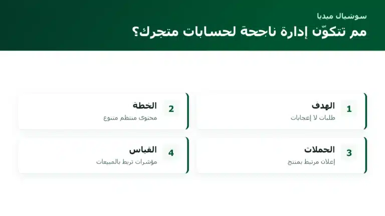 الصفحة الرئيسية مم تتكوّن إدارة ناجحة لحسابات متجرك؟