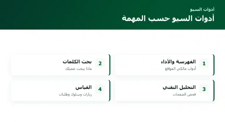 أدوات السيو حسب المهمة