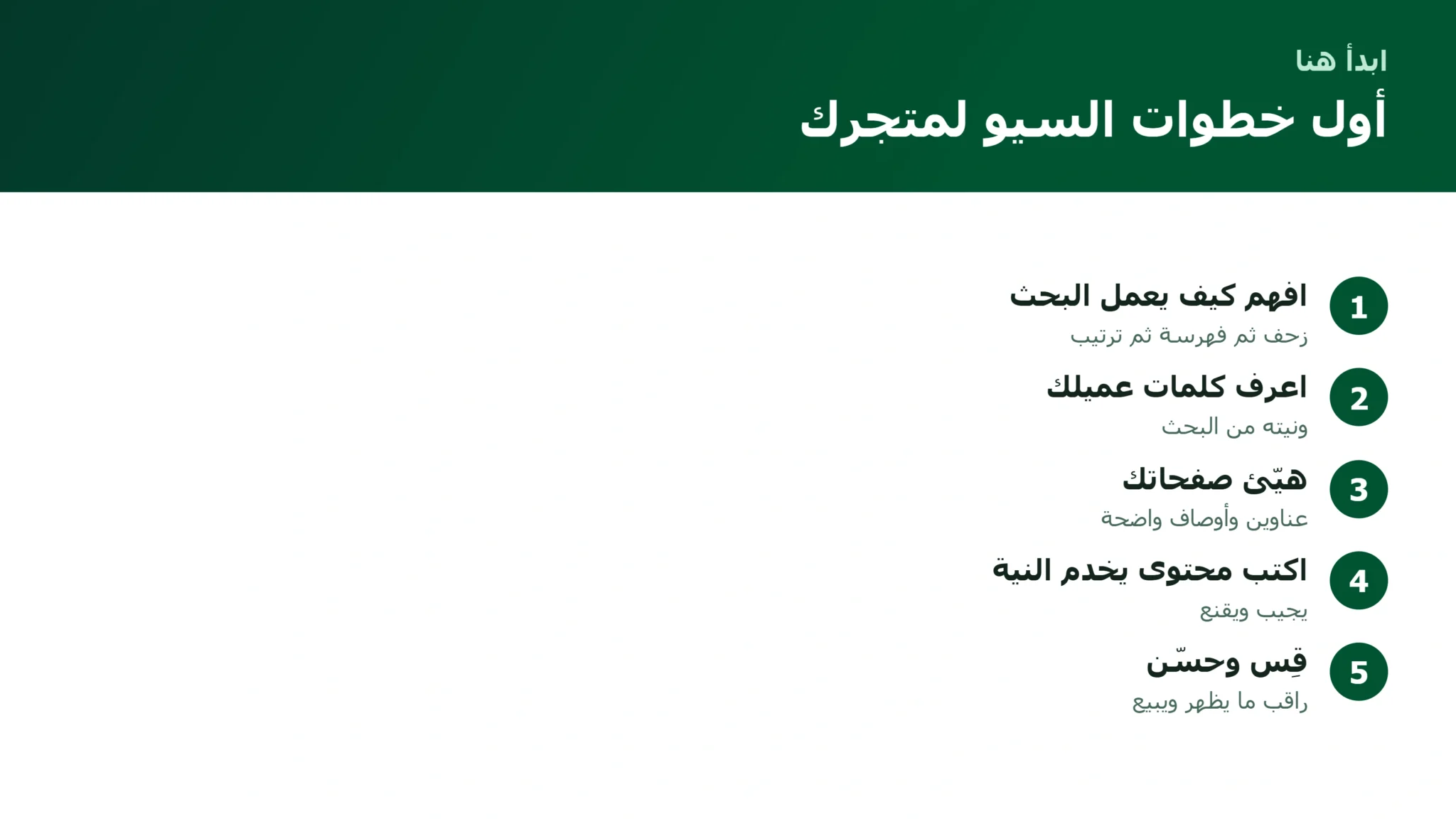 أول خطوات أساسيات السيو لمتجر إلكتروني