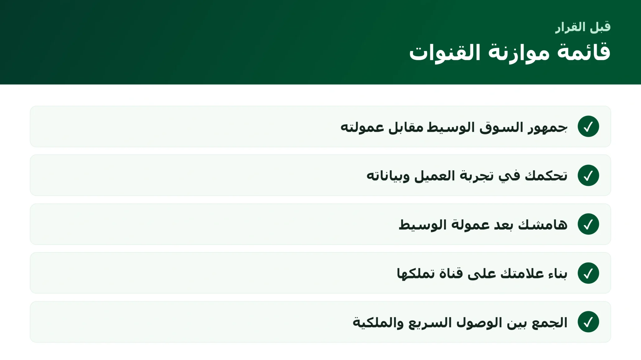 البيع في الأسواق الإلكترونية: متى تبيع عبر منصة وسيطة ومتى تبني متجرك قائمة الموازنة بين البيع في الأسواق الإلكترونية وبناء متجر خاص