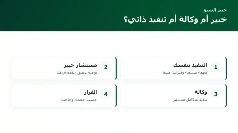 خبير أم وكالة أم تنفيذ ذاتي؟