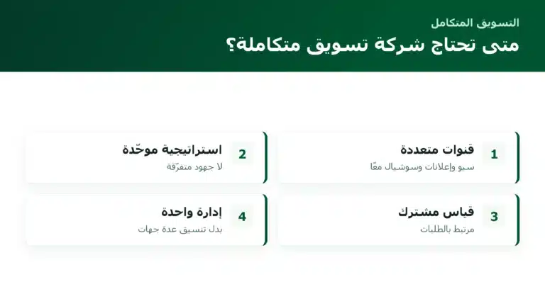 الصفحة الرئيسية متى تحتاج شركة تسويق متكاملة؟